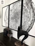 372-Year-Old Sitka Spruce Tree Ring Print Set • 3× 24×36″ Woodcut Art • Oregon Coast Nature Wall Art